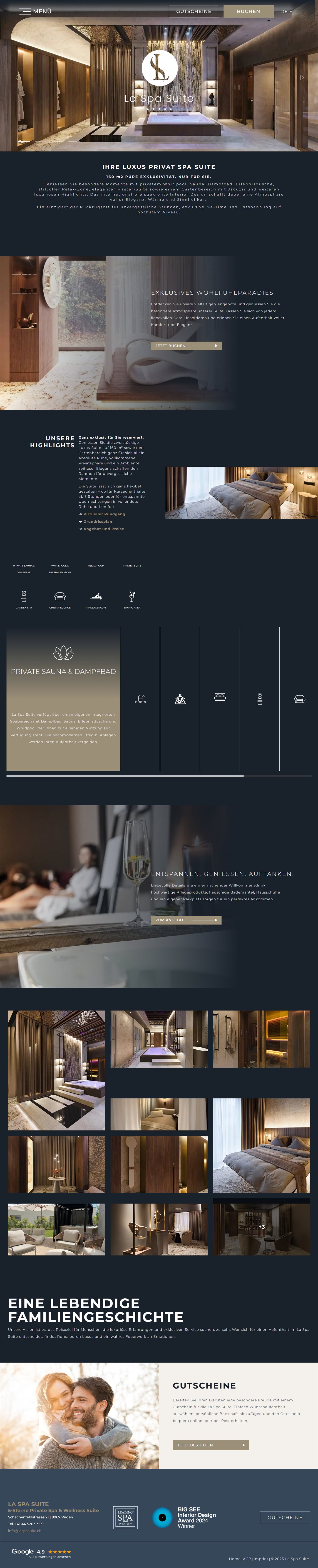 La Spa Suite luxury wellness website