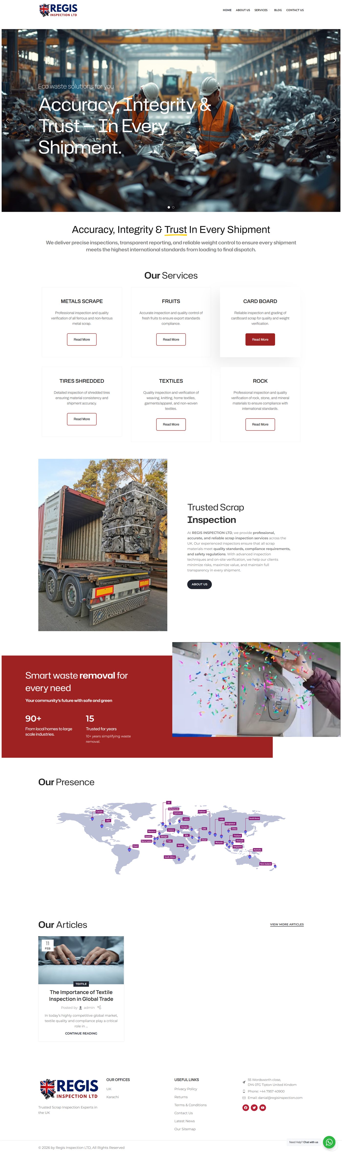Regis Inspection corporate website